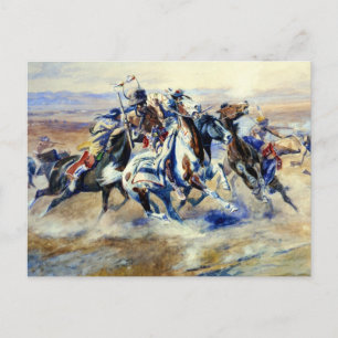 Cartão Postal “O Ataque” por Charles M Russell