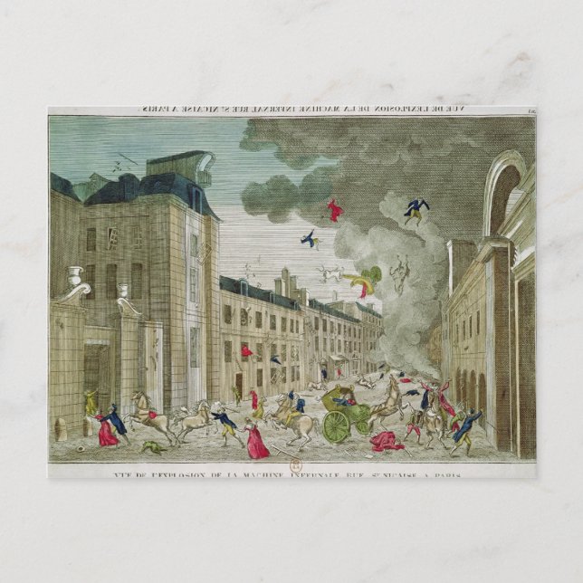 Cartão Postal O Atentado Contra a Vida de Napoleão Bonaparte (Frente)