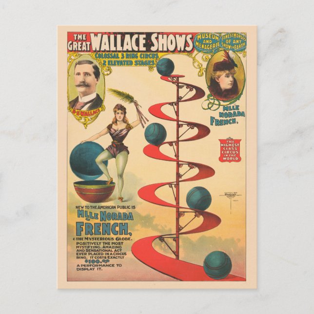 Cartão Postal O Ato De M'lle Norada French (Frente)