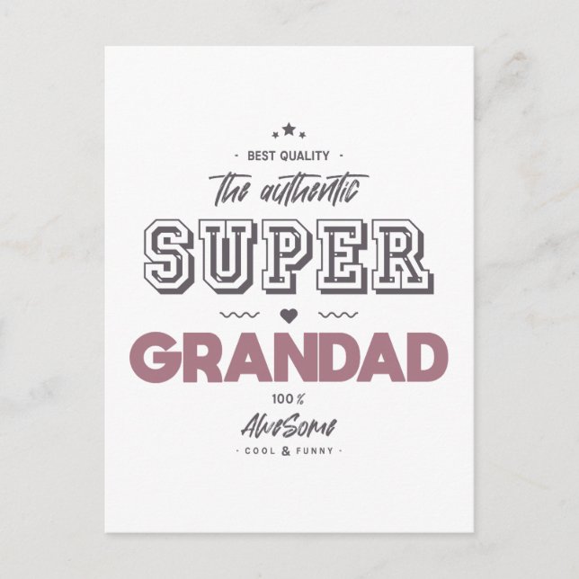 Cartão Postal O autêntico super-avô (Frente)