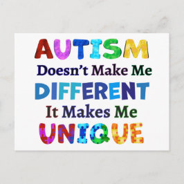 CARTÃO POSTAL O AUTISM ME TORNA ÚNICO