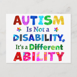 Cartão Postal O AUTISM não é uma deficiência