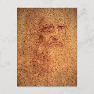 Cartão Postal O autorretrato de Leonardo da Vinci, Arte Renascen