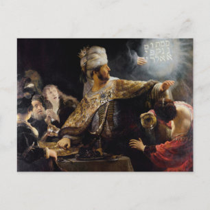 Cartão Postal O Banquete de Baltazar por Rembrandt