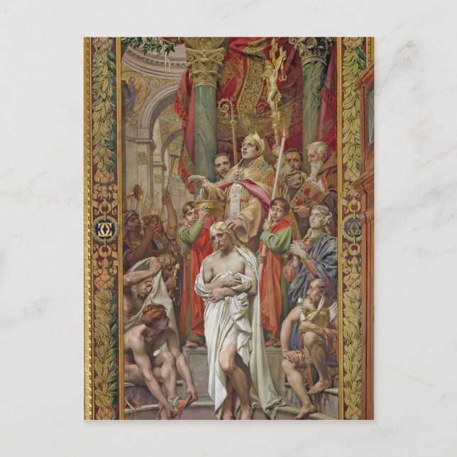 Cartão Postal O batismo de Clovis I (Frente)