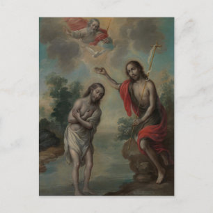 Cartão Postal O batismo do Cristo por Nicolas Enriquez