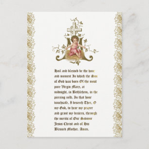 Cartão Postal O bebê de Natal Jesus em Manger Marian Cross