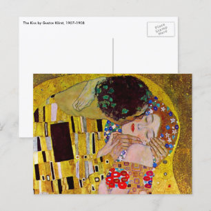 Cartão Postal O Beijo de Gustav Klimt, Vintage Art Nouveau