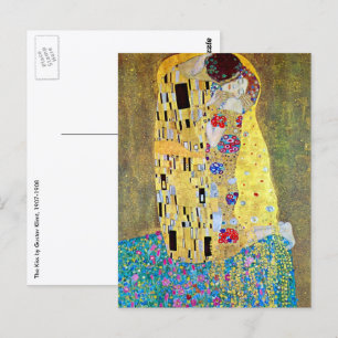 Cartão Postal O Beijo de Gustav Klimt, Vintage Art Nouveau