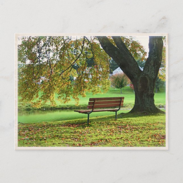 Cartão Postal O Bench do Memorial Boulevard, Bristol CT (Frente)