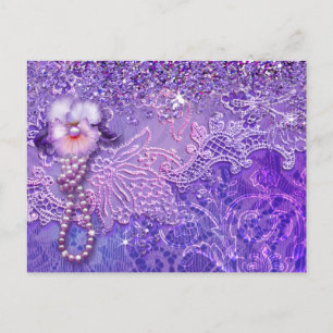 Cartão Postal O BLING de ADALIA em roxo e rosa