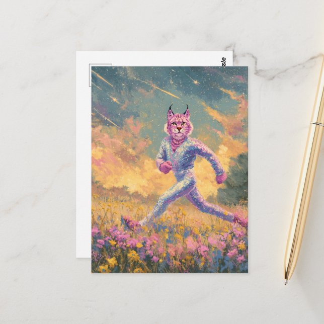 Cartão Postal O Bobcat em Execução (Frente/Verso In Situ)