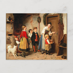Cartão Postal O Bolo de Aniversário, pintura vintage de arte fin