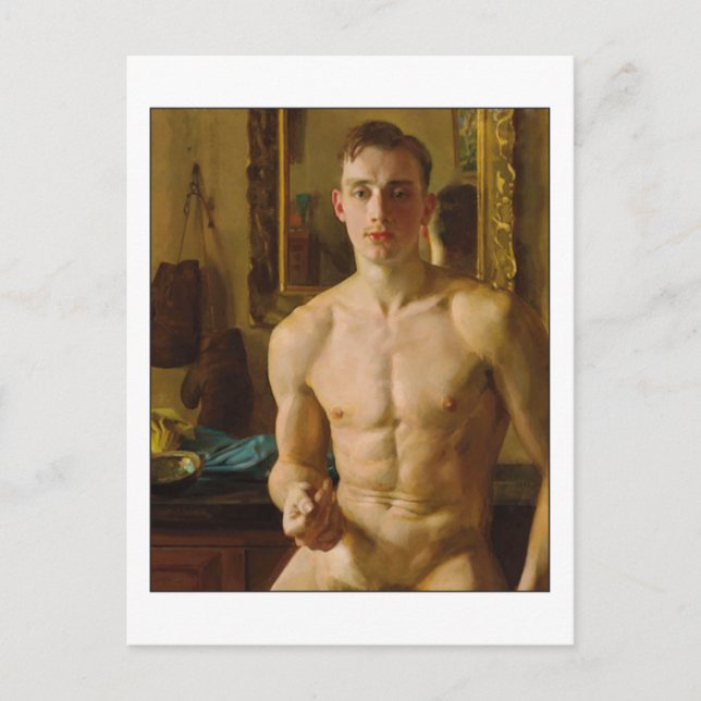 Cartão Postal O Boxer de Konstantin Somov (Frente)