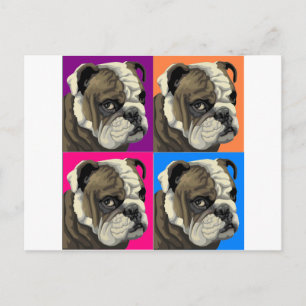 Cartão Postal O Bulldog Americano Faz Pastel