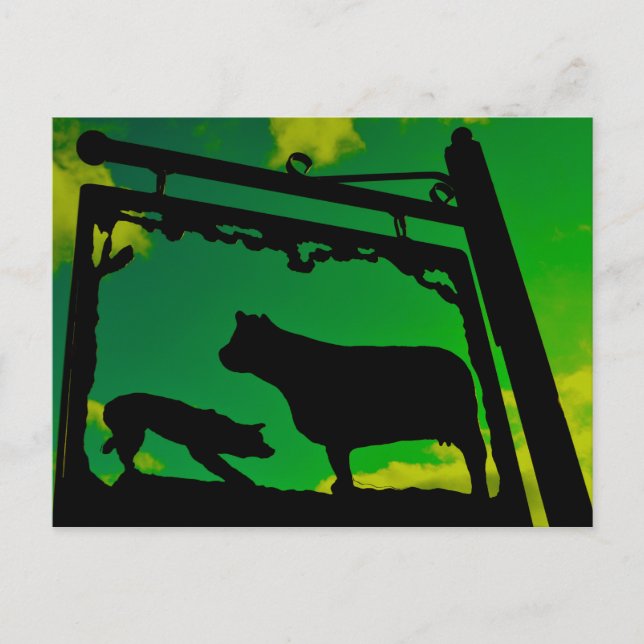 Cartão Postal O cachorro e a vaca. (Frente)