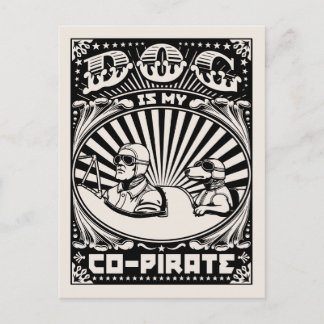 Cartão Postal O Cachorro é o meu Co-Pirata