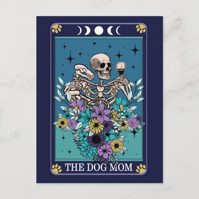 Cartão Postal O Cachorro Mãe Engraçado Tarot (Frente)