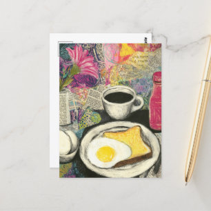 Cartão Postal O Café da Manhã Continua Colagem de Vida
