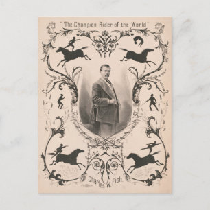Cartão Postal O Campeão Cavaleiro do Mundo, Charles W. Fish.