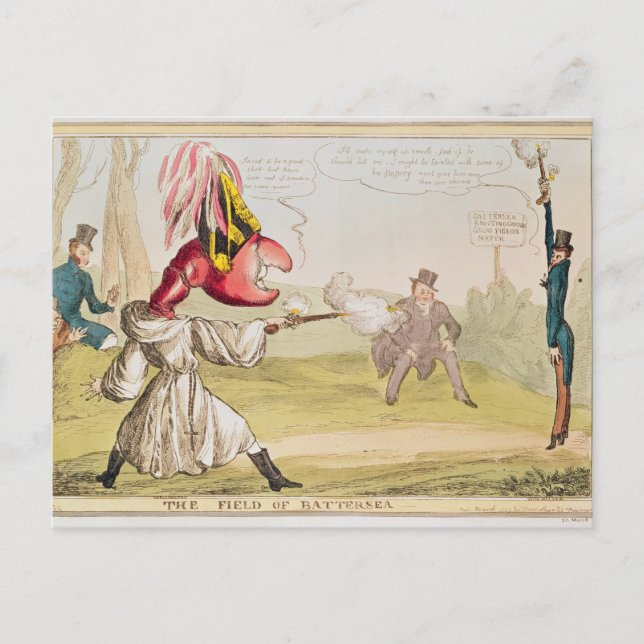 Cartão Postal O Campo de Battersea, 1829 (Frente)