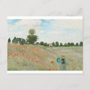 Cartão Postal O Campo Poppy perto do Argenteuil por Claude Monet