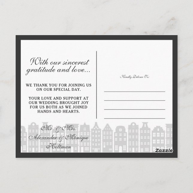 Cartão Postal O Canal De Amsterdã Agradece A Colagem De Fotos (Verso)