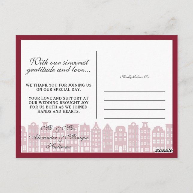 Cartão Postal O Canal De Amsterdã Agradece A Colagem De Fotos (Verso)