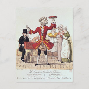 Cartão Postal O Cantor de Rua, gravado por Alois Senefelder