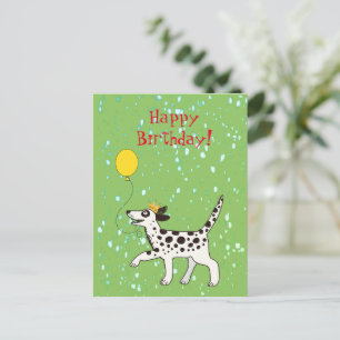 Cartão Postal O cão da Dalmácia deseja feliz aniversário