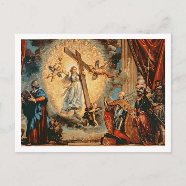 Cartão Postal O Cão Grimani ajoelhado perante a Fé (Frente)