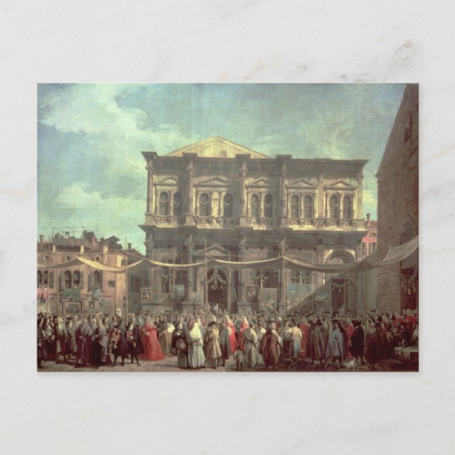 Cartão Postal O Cão Visitando a Igreja e Scuola di (Frente)