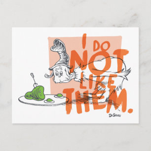 Cartão Postal O Cara Eu-Sou "Eu Não Gosto" do Dr. Seuss