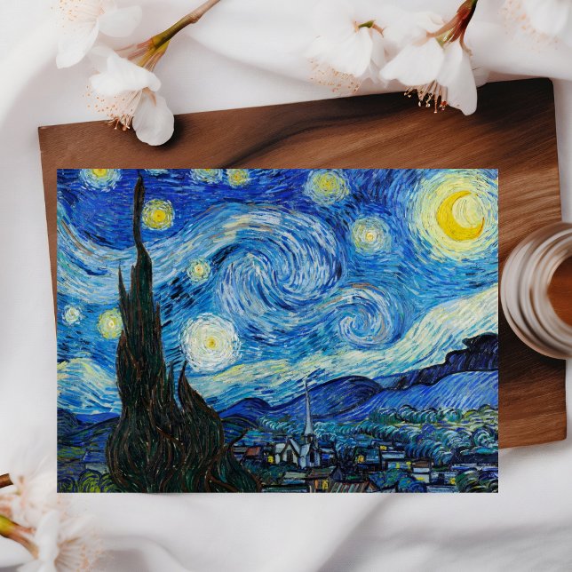 Cartão Postal O Cartão-postal da Noite Estrelada de Vincent van  ("The Starry Night" by Vincent Van Gogh)