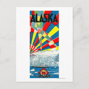 Cartão Postal O Cartaz da Linha de Navio a Vapor do Alasca