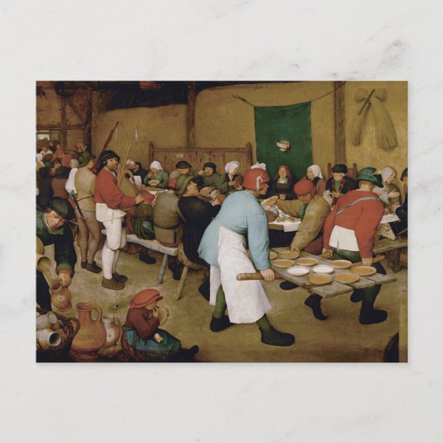 Cartão Postal O Casamento Camponês de Pieter Bruegel, o Velho (Frente)