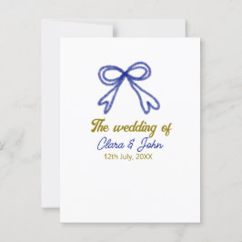 Cartão Postal O casamento do casal marinho azul de ouro