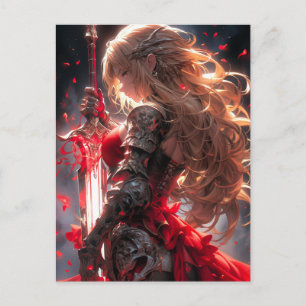 Cartão Postal O Cavaleiro Carmesim   Arte de Princesa Guerreira 