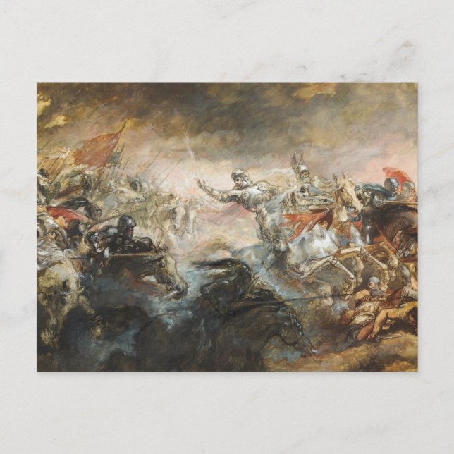 Cartão Postal O Cavaleiro Fantasma, 1870-93 por Sir John Gilbert (Frente)