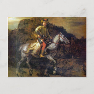 Cartão Postal O Cavaleiro Polonês por Rembrandt Harmenszoon van