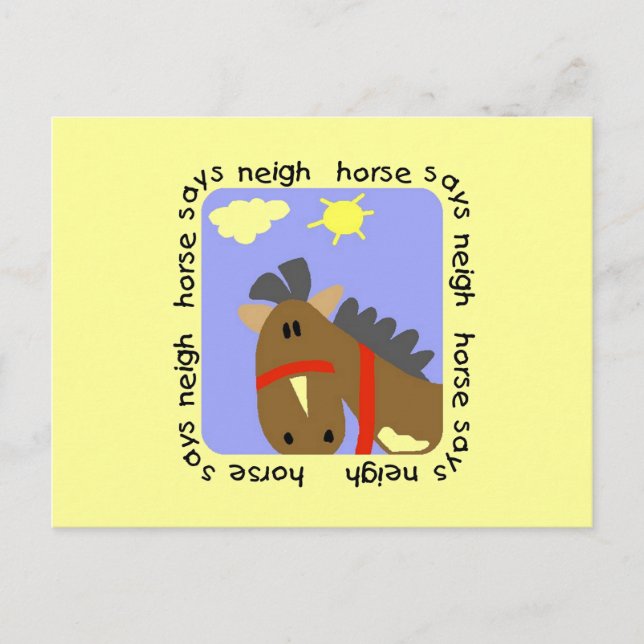 Cartão Postal O cavalo diz o camiseta e os presentes do Neigh (Frente)