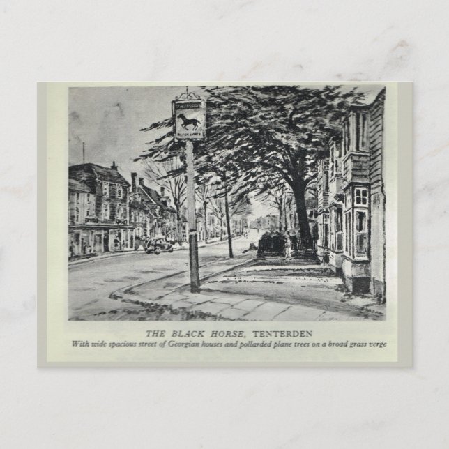 Cartão Postal O Cavalo Negro Inn, Tenterden (Frente)