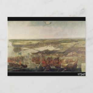 Cartão Postal O cerco de La Rochelle em 1628