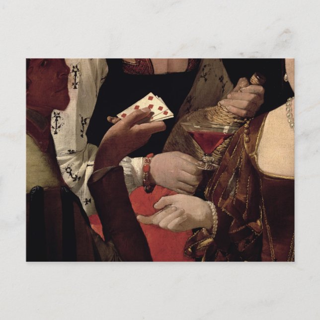 Cartão Postal O Cheat com o Ás dos Diamantes, detalhes do (Frente)