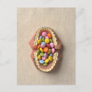 Cartão Postal O chocolate serviu no modelo dentário