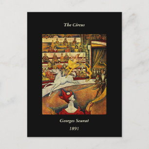Cartão Postal O circo de Georges Seurat (1891) - palhaço &