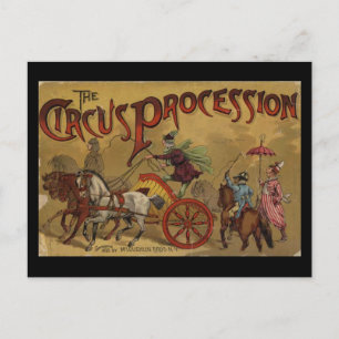 Cartão Postal O Cobrir de trás da procissão do circo