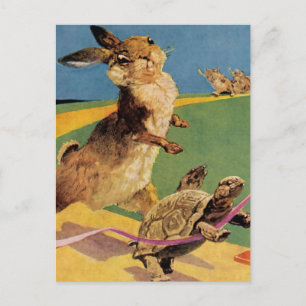 Cartão Postal “O Coelho e a Lebre” por Harry Rountree