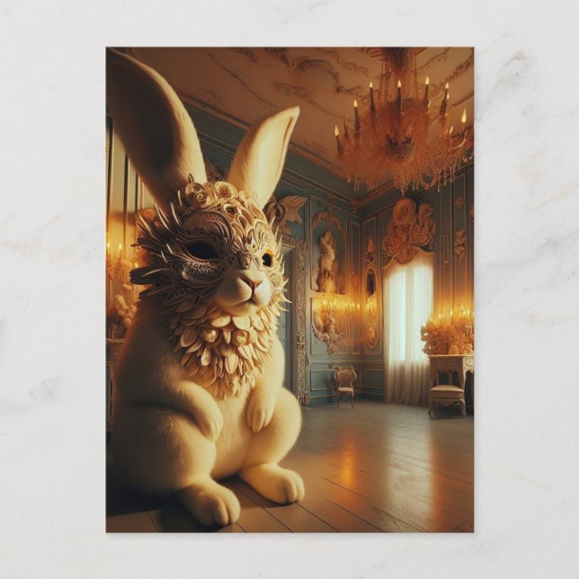 Cartão Postal O Coelho Mascarado (Frente)