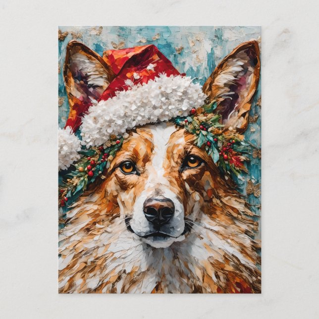 Cartão Postal O Collie de Natal (Frente)